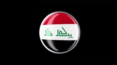 Irak Bayrak Rozeti, Tam HD 19201080 Çözünürlük Süreci 10 saniye.