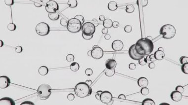 Su Molekülleri Dönüyor ve Beyaz Arkaplan