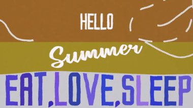 Soyut asgari yaz yatay poster çizimi, Ye, Sev, Uyu 2