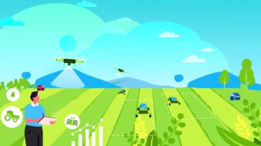 Çiftçi Otomatik Su Aracı Kullanıyor