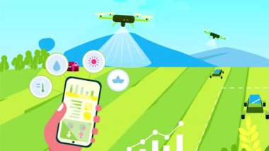 Çiftçi Telefonlu Otomatik Sulama Dronu Kullanıyor