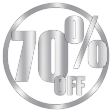 3D Gümüş İndirim Etiketi, Şeffaf Arkaplanda Özel Tanıtım Rozeti