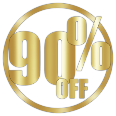 3D Altın İndirim Etiketi, Şeffaf Arkaplanda Özel Tanıtım Rozeti