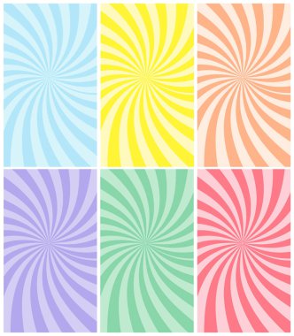 Renkli Girdaplar Radyal desenlerin Retro Psikedelik Patlaması