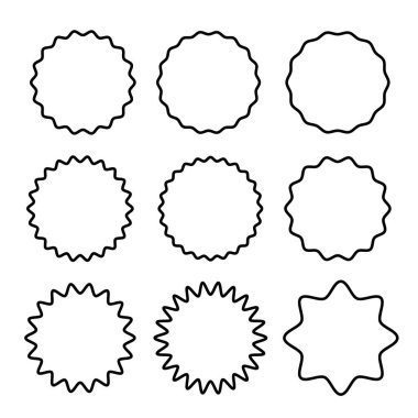 Kıvrımlı yuvarlak çerçeveler kümesi