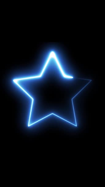Звездный неоновый цикл свечения на черном фоне