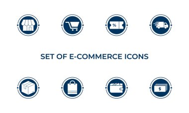 E-ticaret Simgeleri Vektörü, Ticaret Simgesi Ayarları.