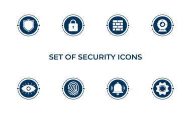 Güvenlik ve Koruma Simgeleri Vektörü, Güvenlik Simgesi ayarlandı.