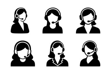 Müşteri Hizmetleri Temsilcisi Kulaklık Simgesi Vektörü Ayarları 