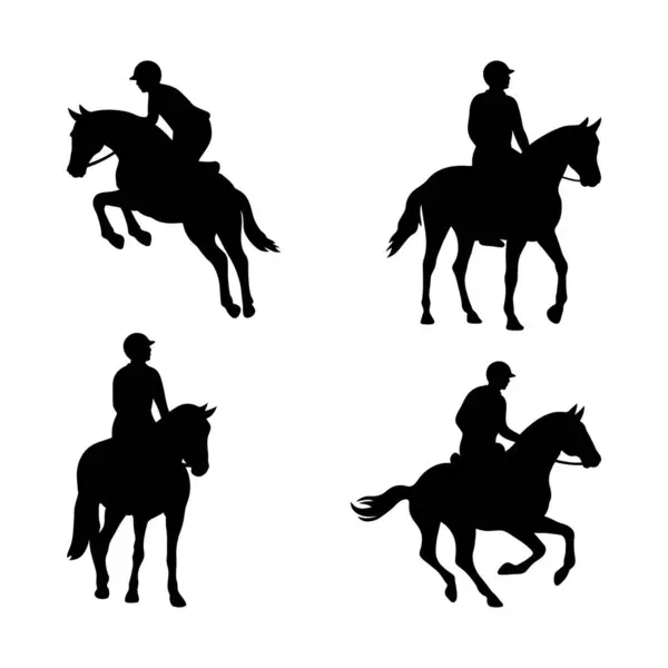 Atlı Süvari Vektör Silueti Atlı Pozisyonları 