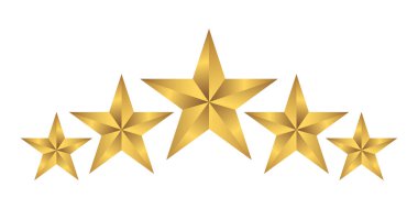 Beş Yıldız Derecelendirme Vektörü Altın Yıldızlar Çizimi