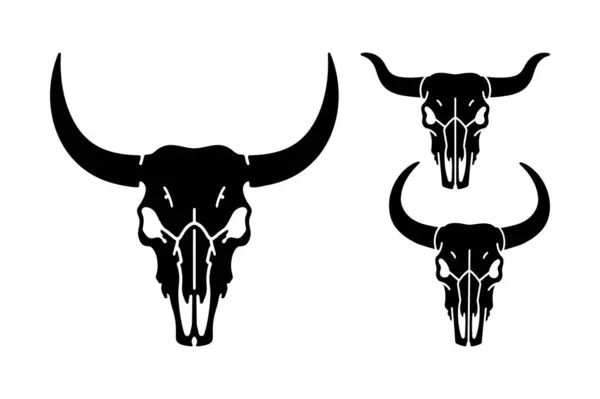 Batı usulü Boynuzlu Boğa Kafatası Siluet Vektörü