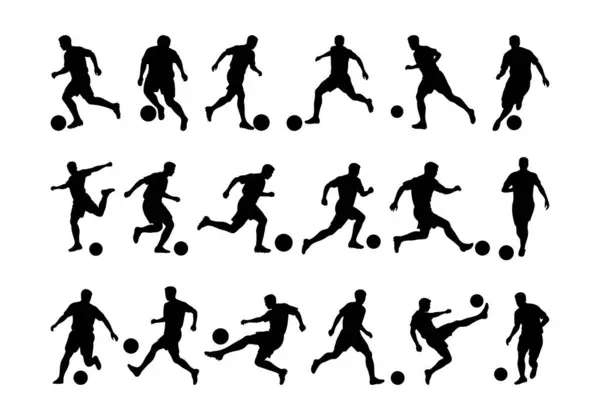 futbol oyuncusu siluet vektör koleksiyonu