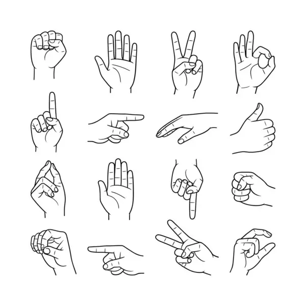 El Hareketleri Çizgisi Sanat Vektörü Ayarları