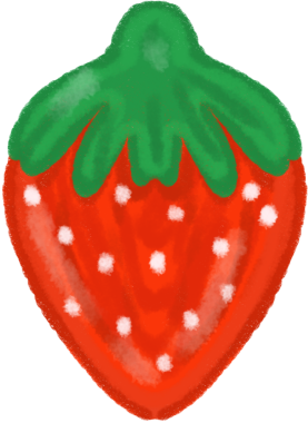 Elle çizilmiş Eriyen Jöle Tabanlı Şirin Parlak Çilek