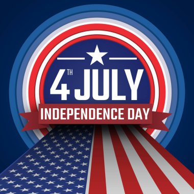 Amerika Birleşik Devletleri 'nin 4 Temmuz Bağımsızlık Günü Arka plan Vektör illüstrasyonu. Amerika Birleşik Devletleri 'nin Bağımsızlık Günü 4 Temmuz' da Amerikan Bayrak tasarımı ile. Yüksek kalite fotoğraf