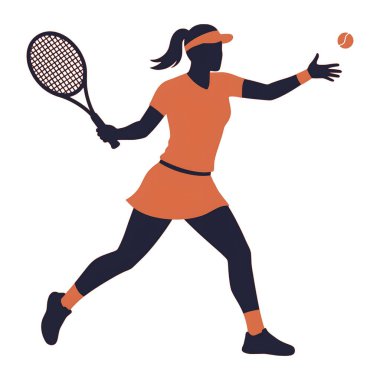 Kadın tenisçi siluet vektörü