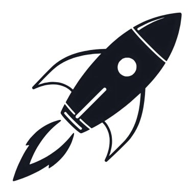 Roket düz ikon vektör tasarımı