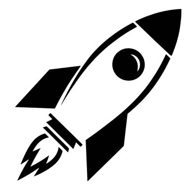 Roket düz ikon vektör tasarımı