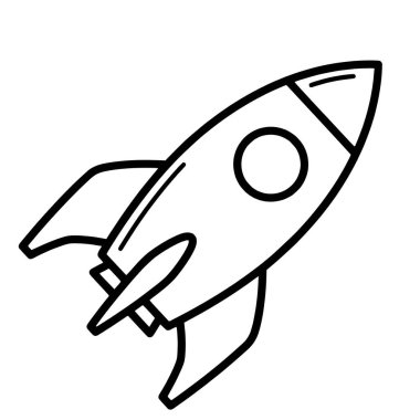 Roket düz ikon vektör tasarımı
