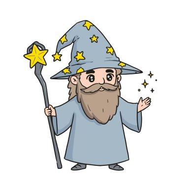 Ortaçağ büyücü çizgi film tasarımı