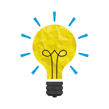 Sarı Ampul Simgesi ile Mavi Işınlar Kırışık Kağıt Döküm Görünümü Şeffaf Arkaplan Çizimi