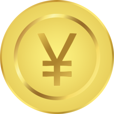 Altın Para ve Yen Sembolü Şeffaf Arkaplanda Japon Para Birimini Temsil Ediyor