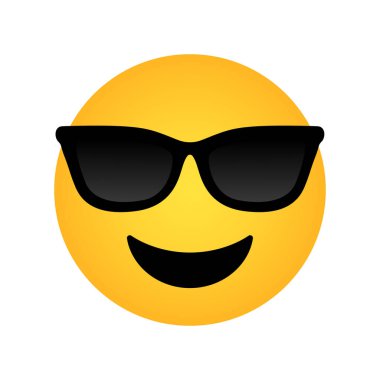 Güneş Gözlüğü Vektörü Grafikleriyle Gülen Yüz Emojisi
