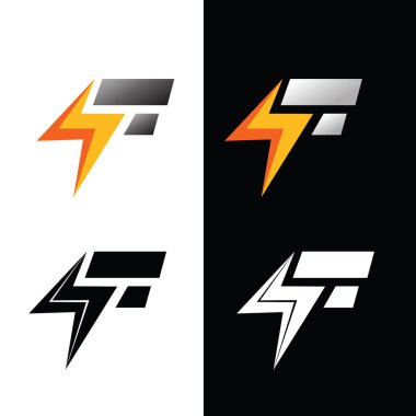Şimşek logosu vektör şablonu tasarım çizimi. yıldırım logosu.