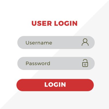 Giriş formu için giriş formu şablonu. vektör illüstrasyonu