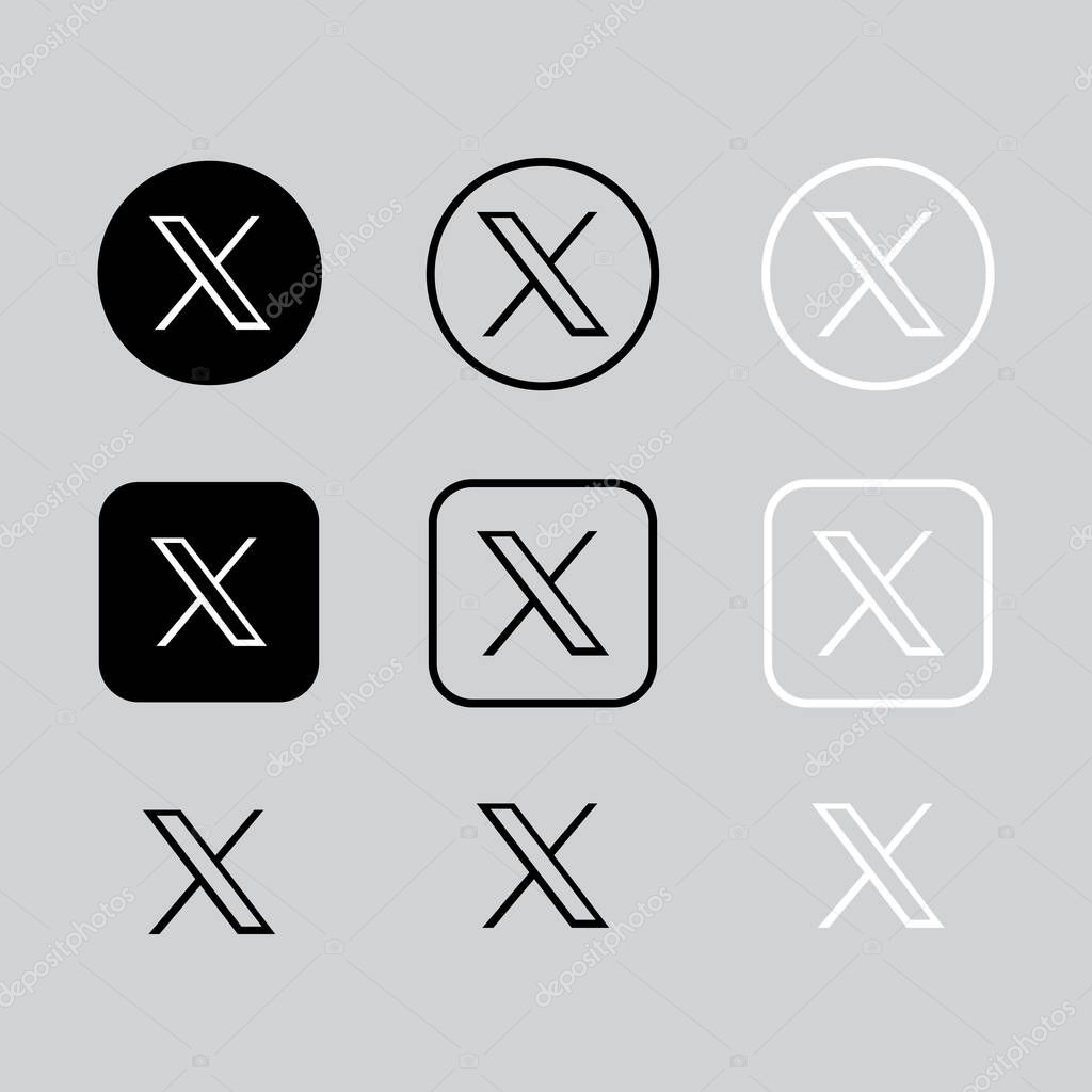 X, formerly Twitter, icon set