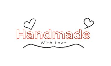 Kalplerin Vektör Tasarımı ile Aşk Tipografisi logosu ile el yapımı