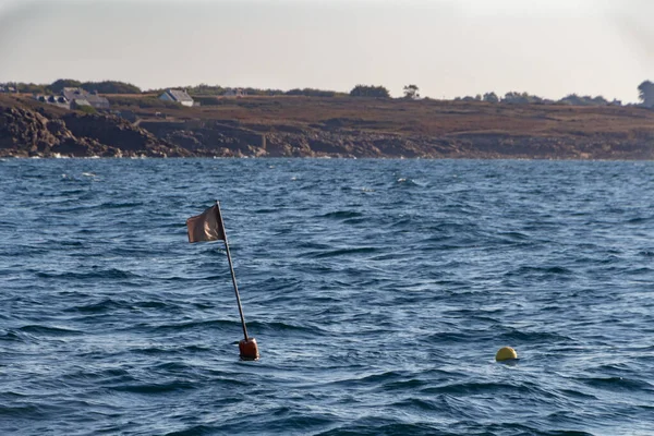 stock image Buoys for lobster pot and coast in Brittany