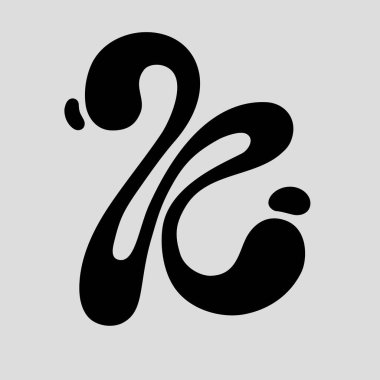 Siyah Sıvı K Alfabesinin Metin Efekti İlk Poster logosu Masa kurulumu, Dekorasyonu, Yazdırma, Yaratıcı Endüstri, Küçük İşletme, İmza