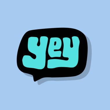 İfade, mutluluk ve sürpriz hakkındaki konuşma baloncuklarının eşsiz el çizimi vektör harfleri. Çizgi roman, çıkartma, el işi ürünü, soğutma kitabı, hediye kartı, ambalaj için iyi