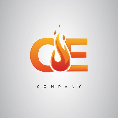 OE Yaratıcı Ateş Harfi Logosu Tasarımı