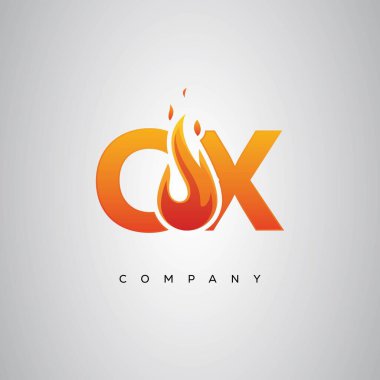 OX Yaratıcı Ateş Harfi Logosu Tasarımı
