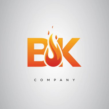 BK Yaratıcı Ateş Harfi Logosu Tasarımı