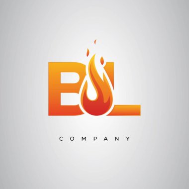 BL Yaratıcı Ateş Harfi Logosu Tasarımı