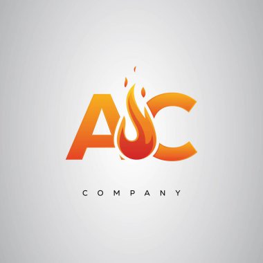 AC Yaratıcı Yangın Harfi Logosu Tasarımı