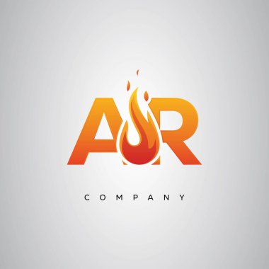 AR Yaratıcı Ateş Harfi Logosu Tasarımı