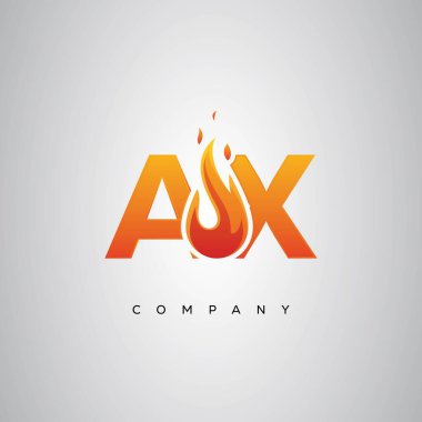 AX Yaratıcı Ateş Harfi Logosu Tasarımı