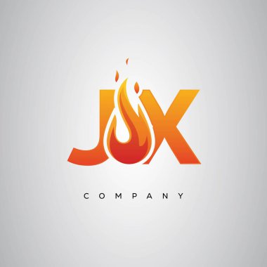 JX Yaratıcı Ateş Harfi Logosu Tasarımı