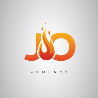 JO Yaratıcı Ateş Harfi Logosu Tasarımı