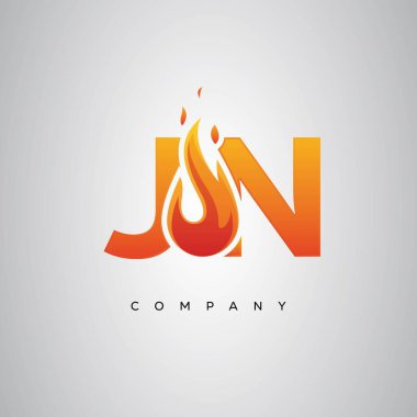 JN Yaratıcı Ateş Harfi Logosu Tasarımı