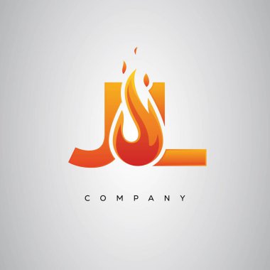 JL Yaratıcı Ateş Harfi Logosu Tasarımı