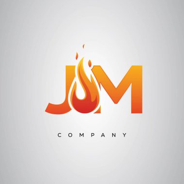 JM Yaratıcı Ateş Harfi Logosu Tasarımı