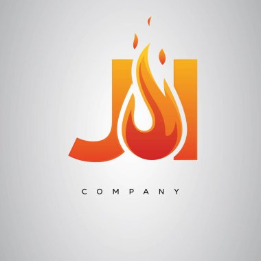 JI Yaratıcı Ateş Harfi Logosu Tasarımı