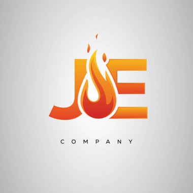 JE Yaratıcı Ateş Harfi Logosu Tasarımı