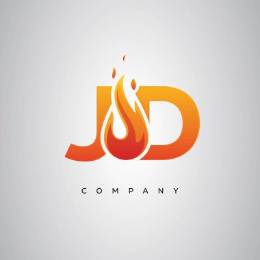 JD Yaratıcı Ateş Harfi Logosu Tasarımı